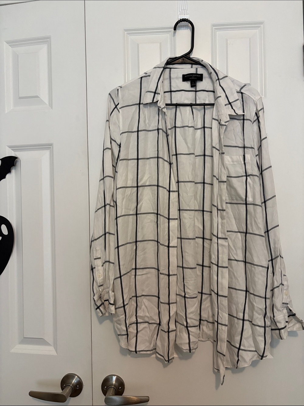Banana Republic Long Sleeve Shirt - White/Black